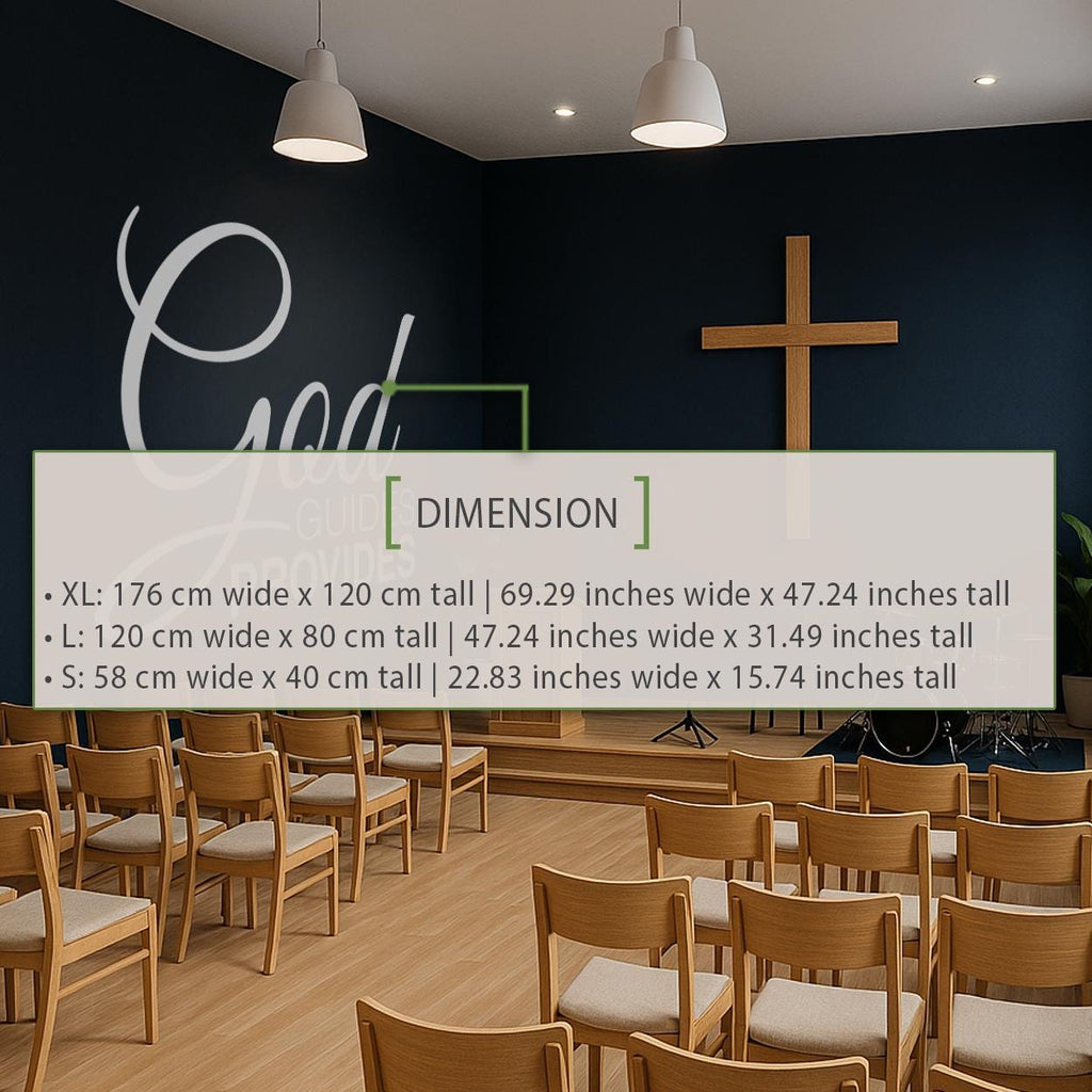 God Guides God Provides Wall Decal - Faith Quote Vinyl Sticker, Christian Home Decor Art