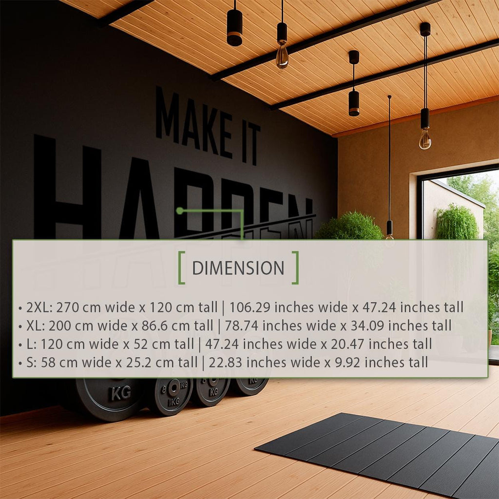 Minimalist 'Make It Happen' Vinyl Wall Decal - Perfect Gym Motivation!