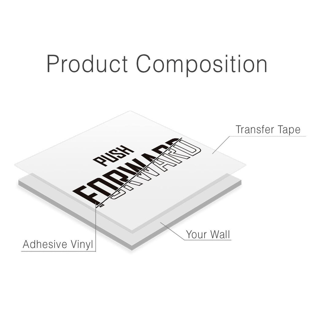 Minimalist 'Push Forward' Vinyl Wall Decal - Gym Motivation Decor