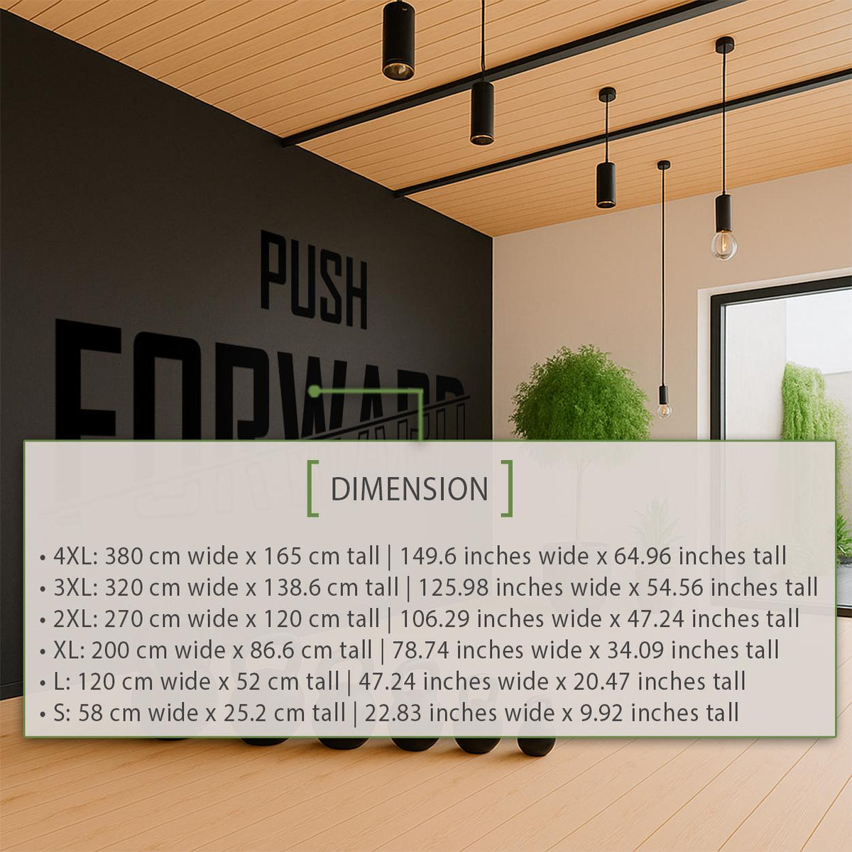 Minimalist 'Push Forward' Vinyl Wall Decal - Gym Motivation Decor