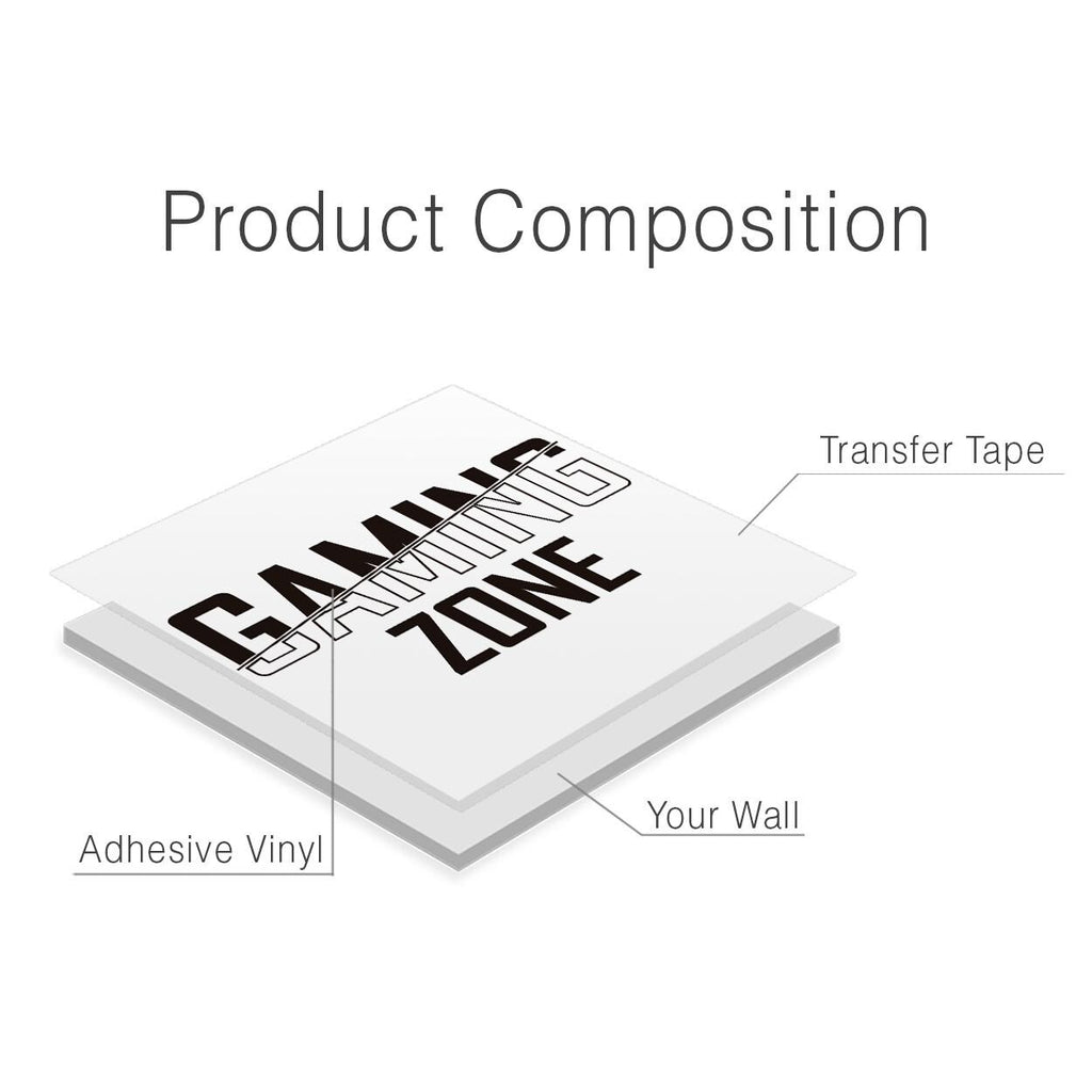 Minimalist Gaming Zone Vinyl Wall Decal: Modern Gamer Room Decor