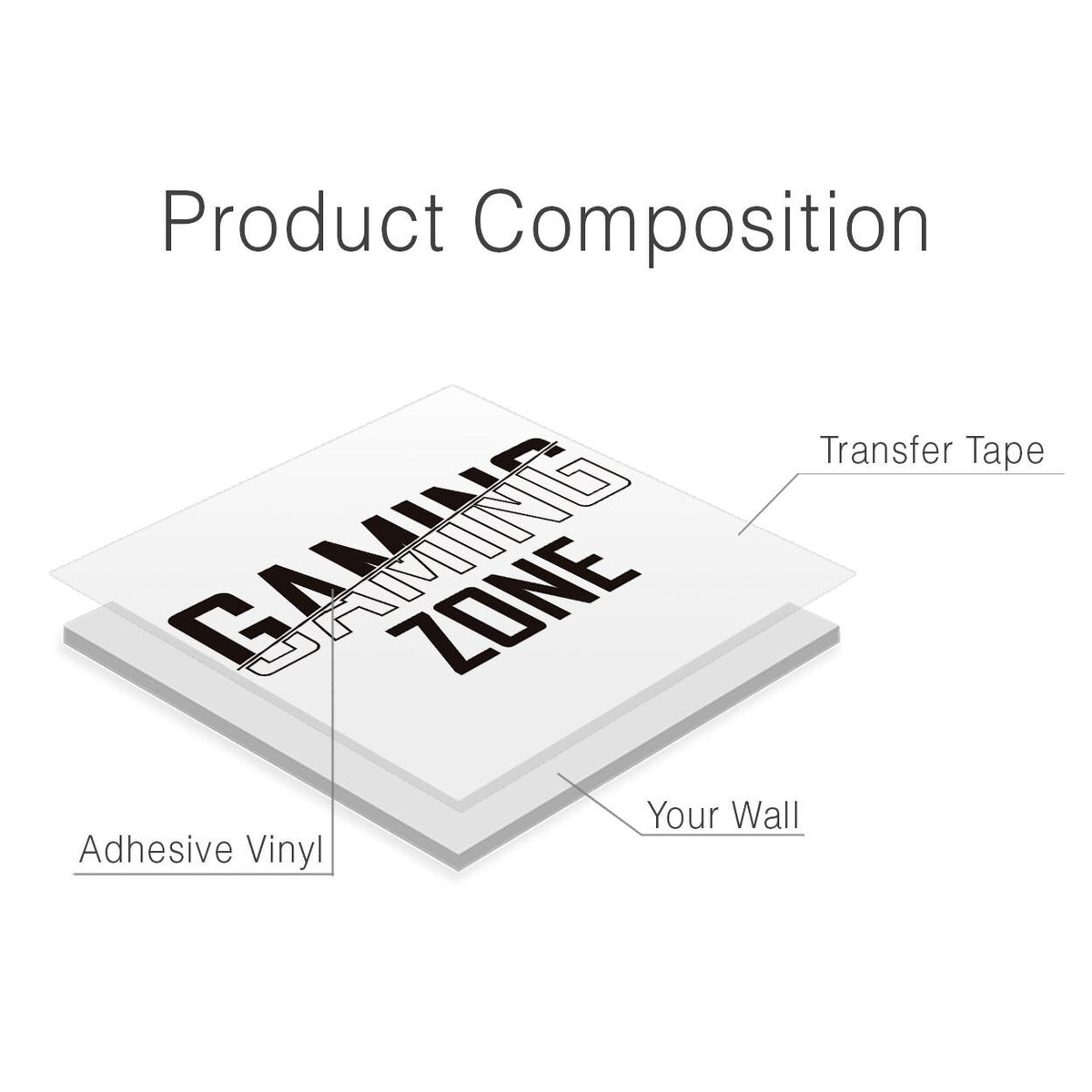 Minimalist Gaming Zone Vinyl Wall Decal: Modern Gamer Room Decor