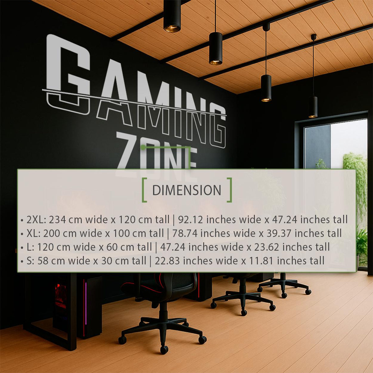 Minimalist Gaming Zone Vinyl Wall Decal: Modern Gamer Room Decor