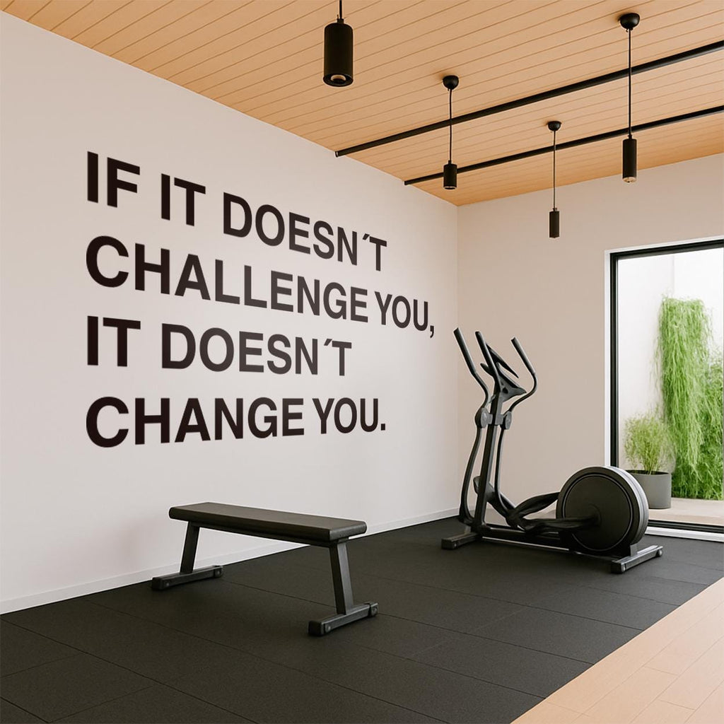 Gym Wall Decal: Motivational Fitness Quote Vinyl Typography