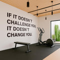 Gym Wall Decal: Motivational Fitness Quote Vinyl Typography