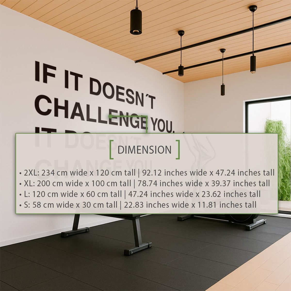 Gym Wall Decal: Motivational Fitness Quote Vinyl Typography