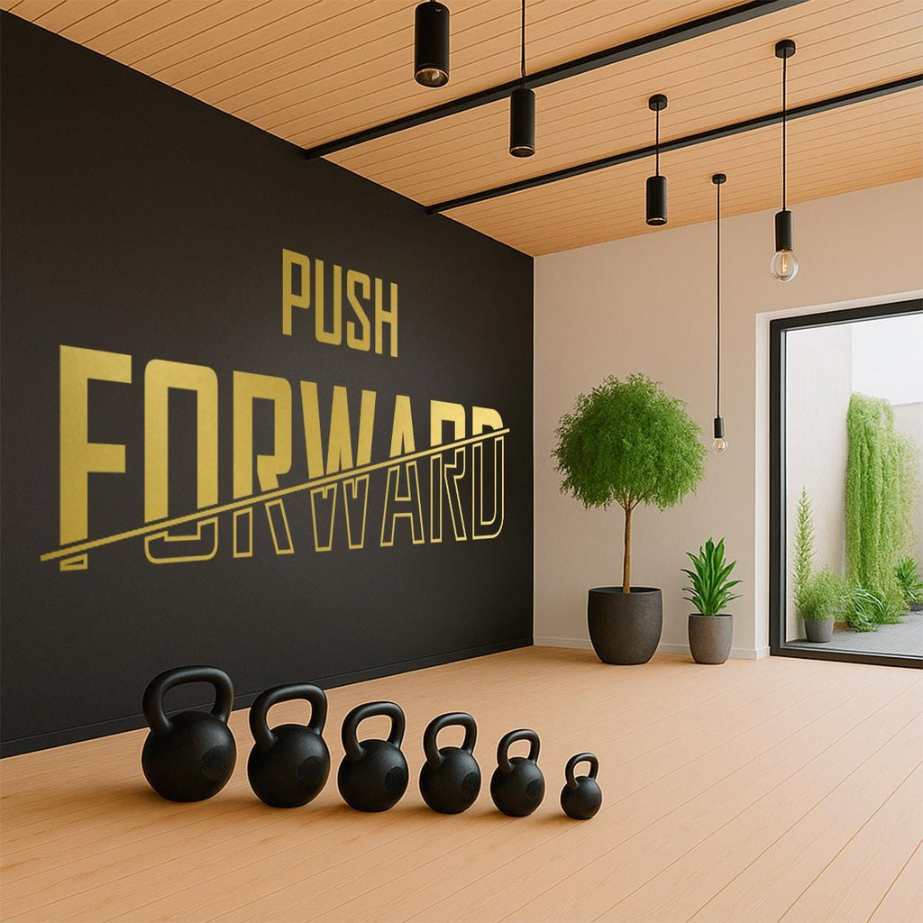 Minimalist 'Push Forward' Vinyl Wall Decal - Gym Motivation Decor