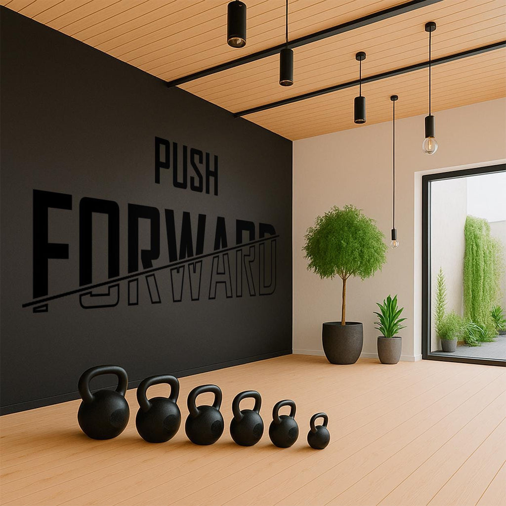 Minimalist 'Push Forward' Vinyl Wall Decal - Gym Motivation Decor