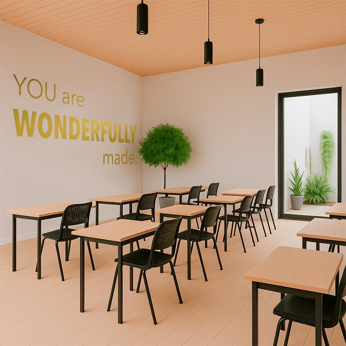 Minimalist 'You Are Wonderfully Made' Vinyl Wall Decal | Nursery, Kids, Classroom | Psalm 139:14