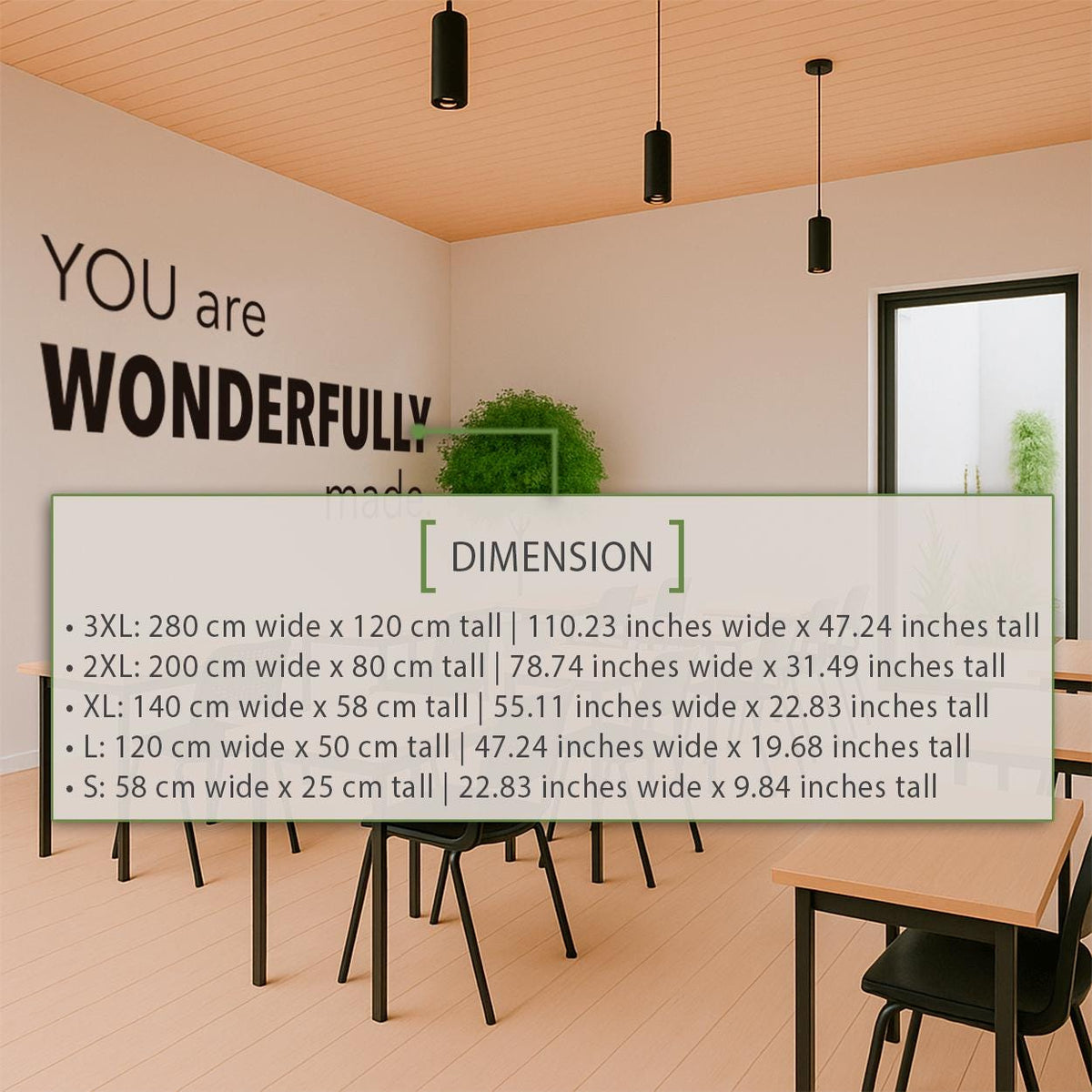 Minimalist 'You Are Wonderfully Made' Vinyl Wall Decal | Nursery, Kids, Classroom | Psalm 139:14