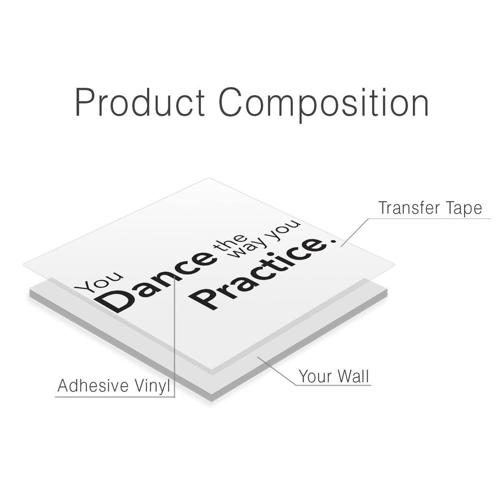 Dance Studio Wall Decal: Inspirational Practice Quote, Motivational Dance Art