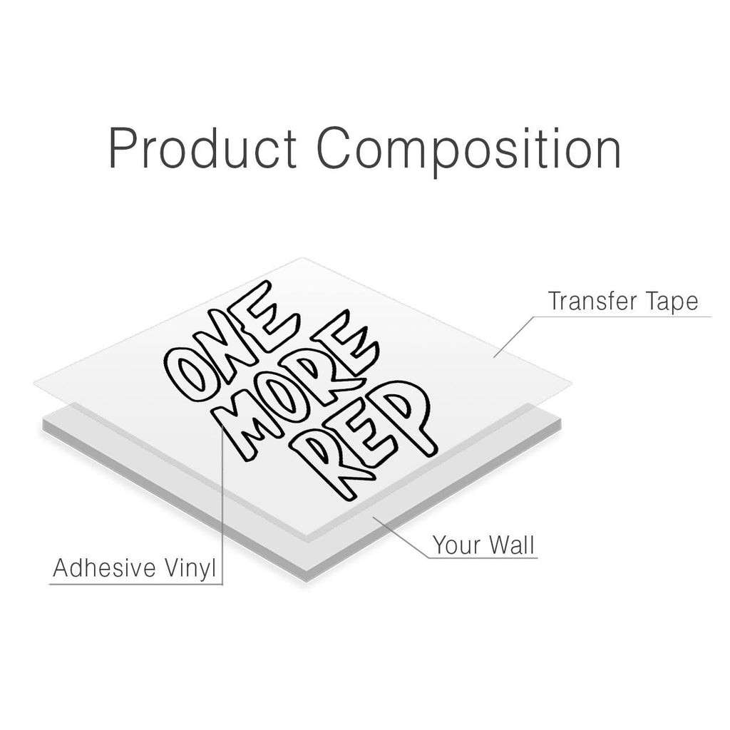 One More Rep Gym Wall Decal: Motivational Fitness Workout Quote