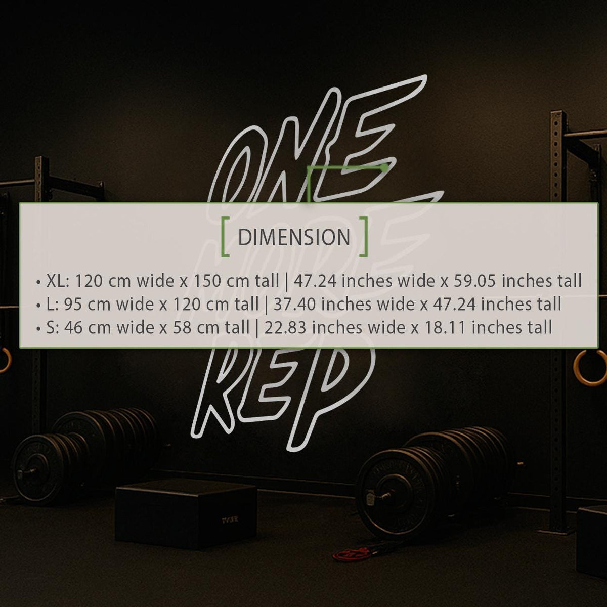 One More Rep Gym Wall Decal: Motivational Fitness Workout Quote