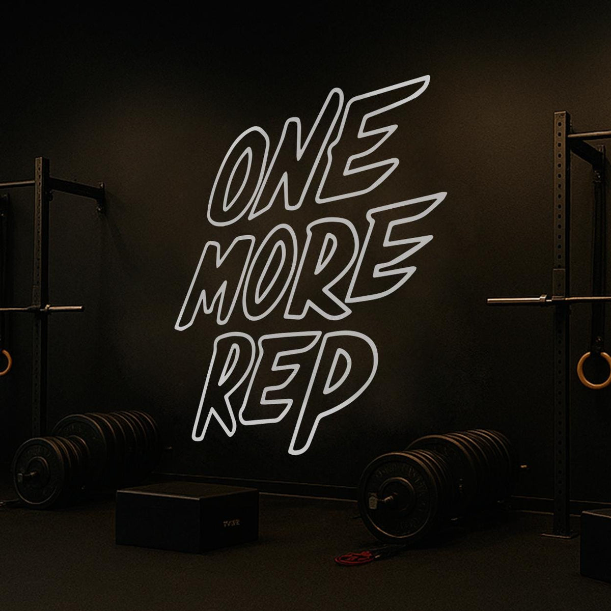 One More Rep Gym Wall Decal: Motivational Fitness Workout Quote