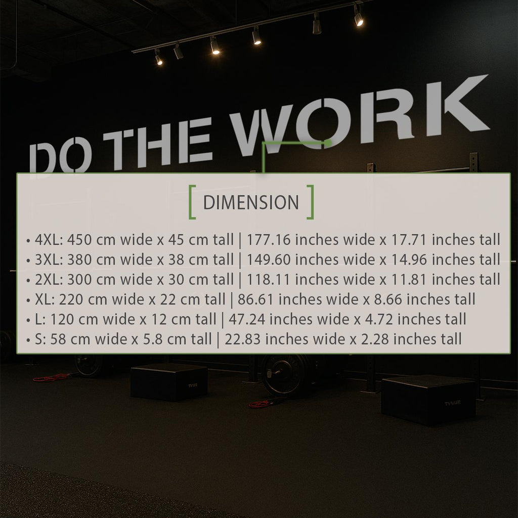 Do The Work Gym Wall Decal: Minimalist Motivational Fitness Quote