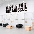Hustle for Muscle Gym Wall Decal: Motivational Fitness Vinyl Sticker Quote