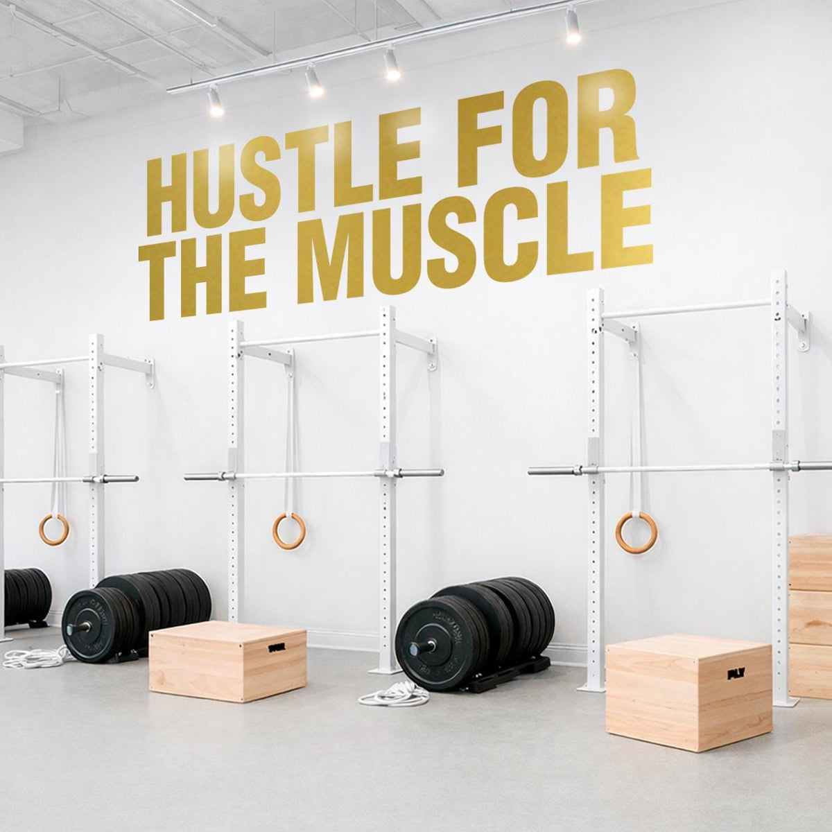 Hustle for Muscle Gym Wall Decal: Motivational Fitness Vinyl Sticker Quote