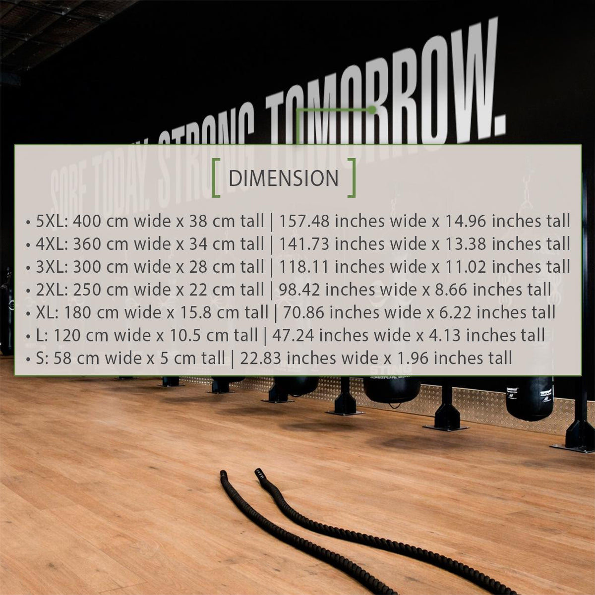 Sore Today Strong Tomorrow Gym Wall Decal: Motivational Workout Quote
