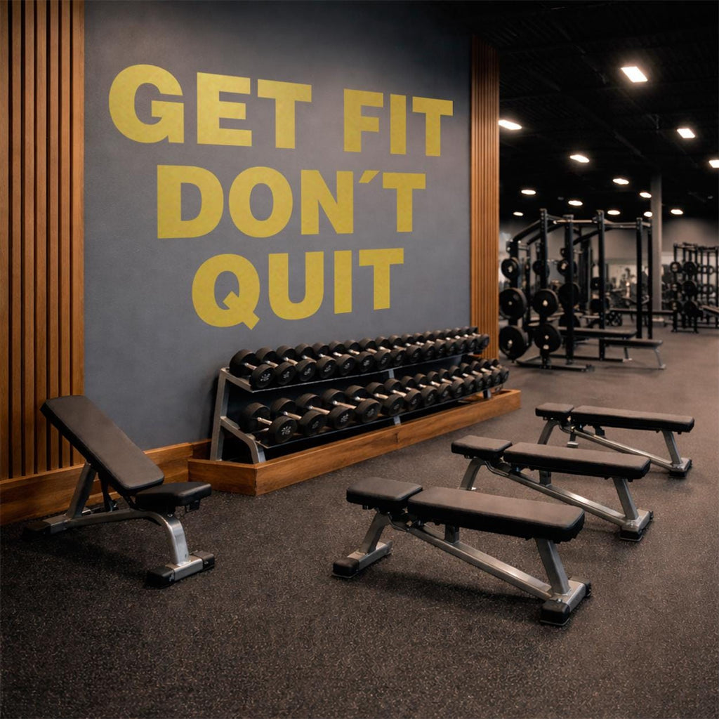 Get Fit Don't Quit Vinyl Wall Decal | Minimalist Gym Decor Sticker