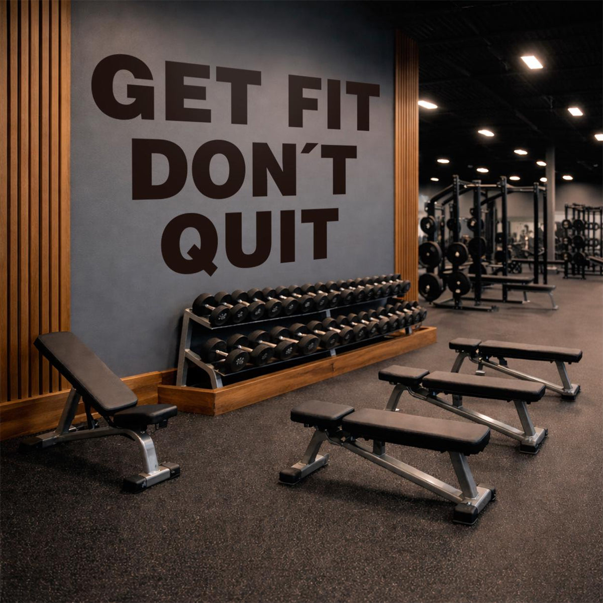 Get Fit Don't Quit Vinyl Wall Decal | Minimalist Gym Decor Sticker