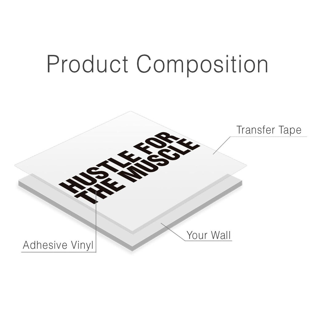 Hustle for Muscle Gym Wall Decal: Motivational Fitness Vinyl Sticker Quote