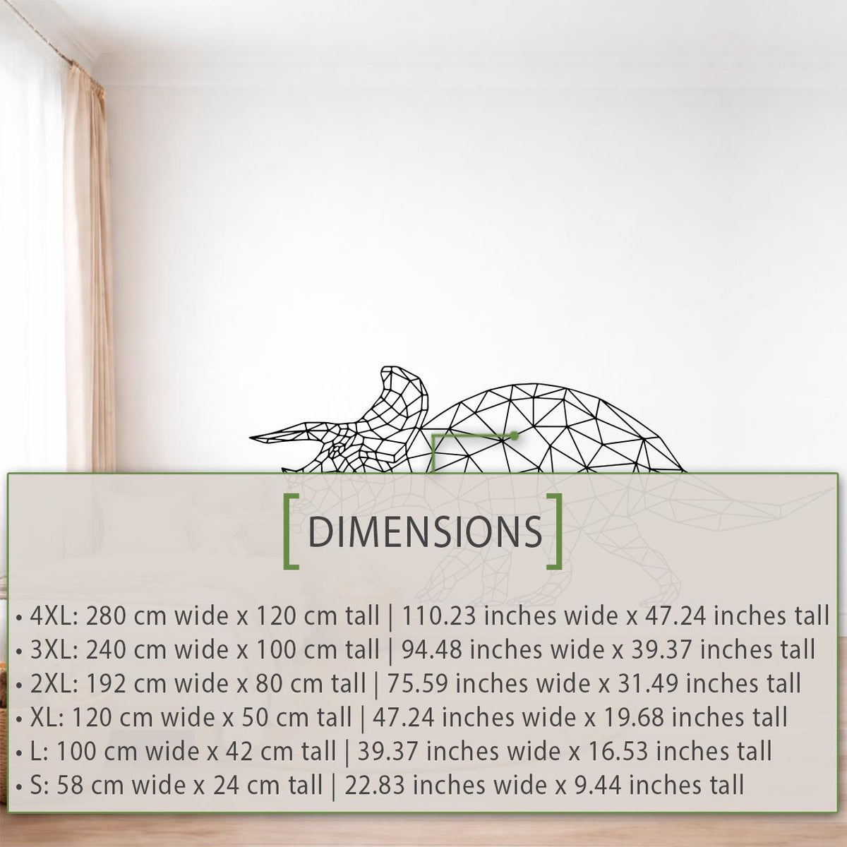 Geometric Triceratops Wall Decal: Modern Dinosaur Vinyl Sticker for Kids Room