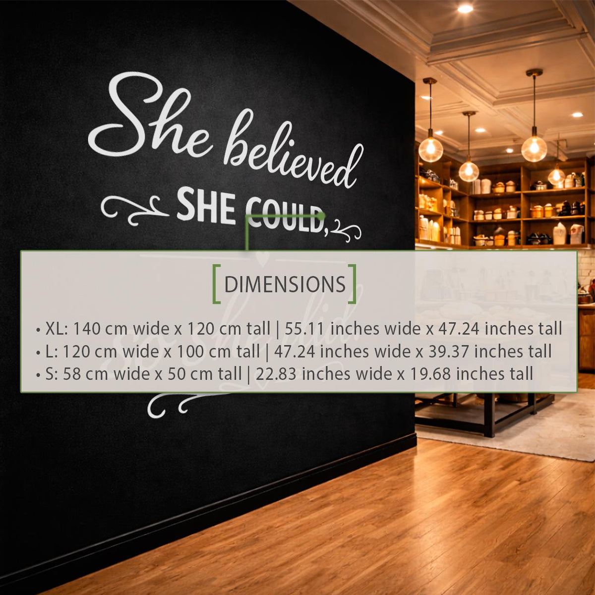 She Believed She Could So Did Wall Decal: Inspirational Motivational Vinyl Decor