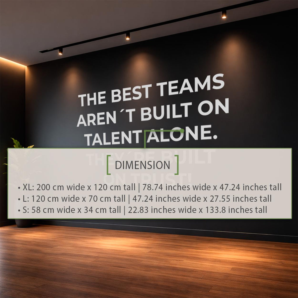 Teamwork Trust Quote Wall Decal: Motivational Office Leadership Art Sticker