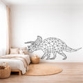 Geometric Triceratops Wall Decal: Modern Dinosaur Vinyl Sticker for Kids Room