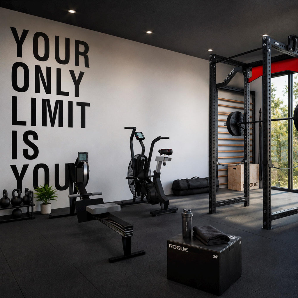 Personalized Home Gym Wall Decal - Your Only Limit Is You - Custom Name Motivational Vinyl Quote for Workout Room & Fitness Decor