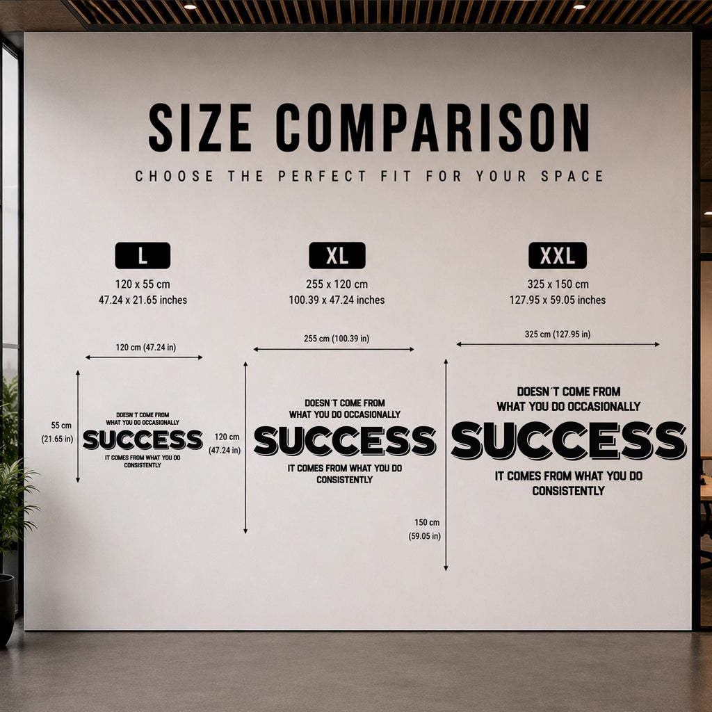 Office Wall Decal: Success Comes From Consistency Motivational Quote