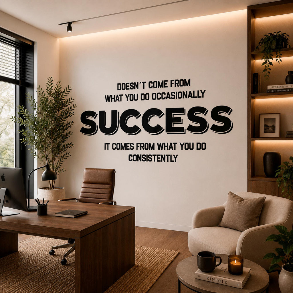 Office Wall Decal: Success Comes From Consistency Motivational Quote