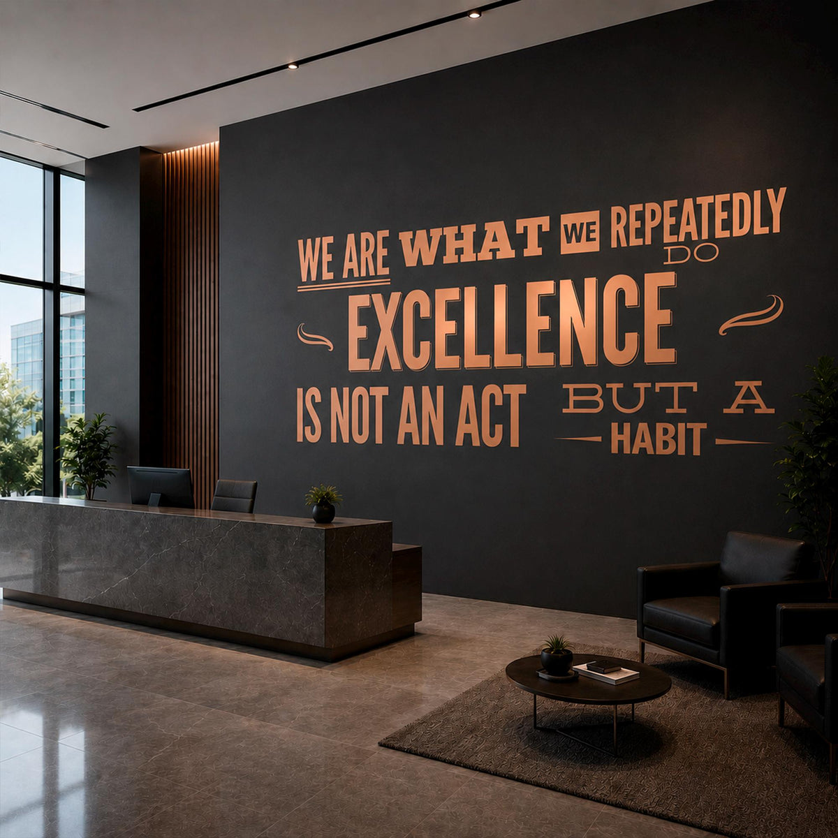 Aristotle Quote Wall Decal: Excellence Is A Habit Motivational Vinyl Art