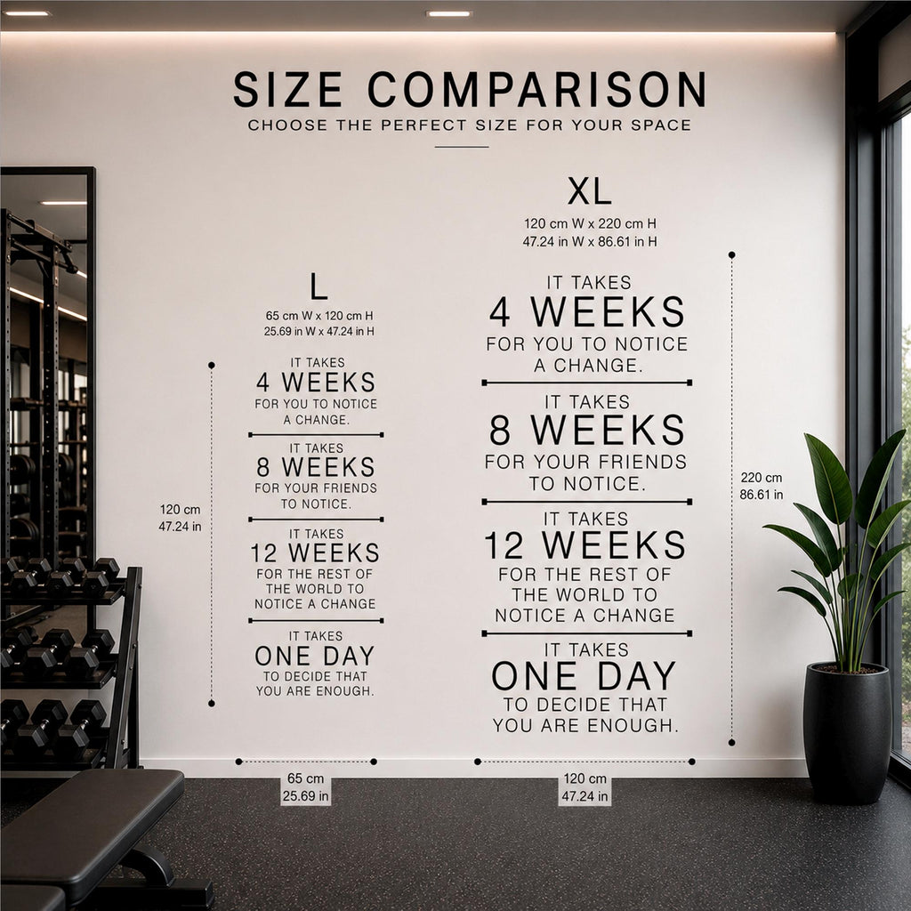 Motivational Gym Wall Decal, Fitness Quote Vinyl Sticker, Home Workout Art Sign
