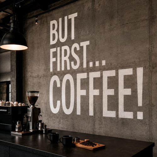 But First Coffee Wall Decal, Coffee Quote Vinyl Sticker for Home Office Decor, Kitchen Coffee Bar Wall Art, Coffee Lover Gift Sign