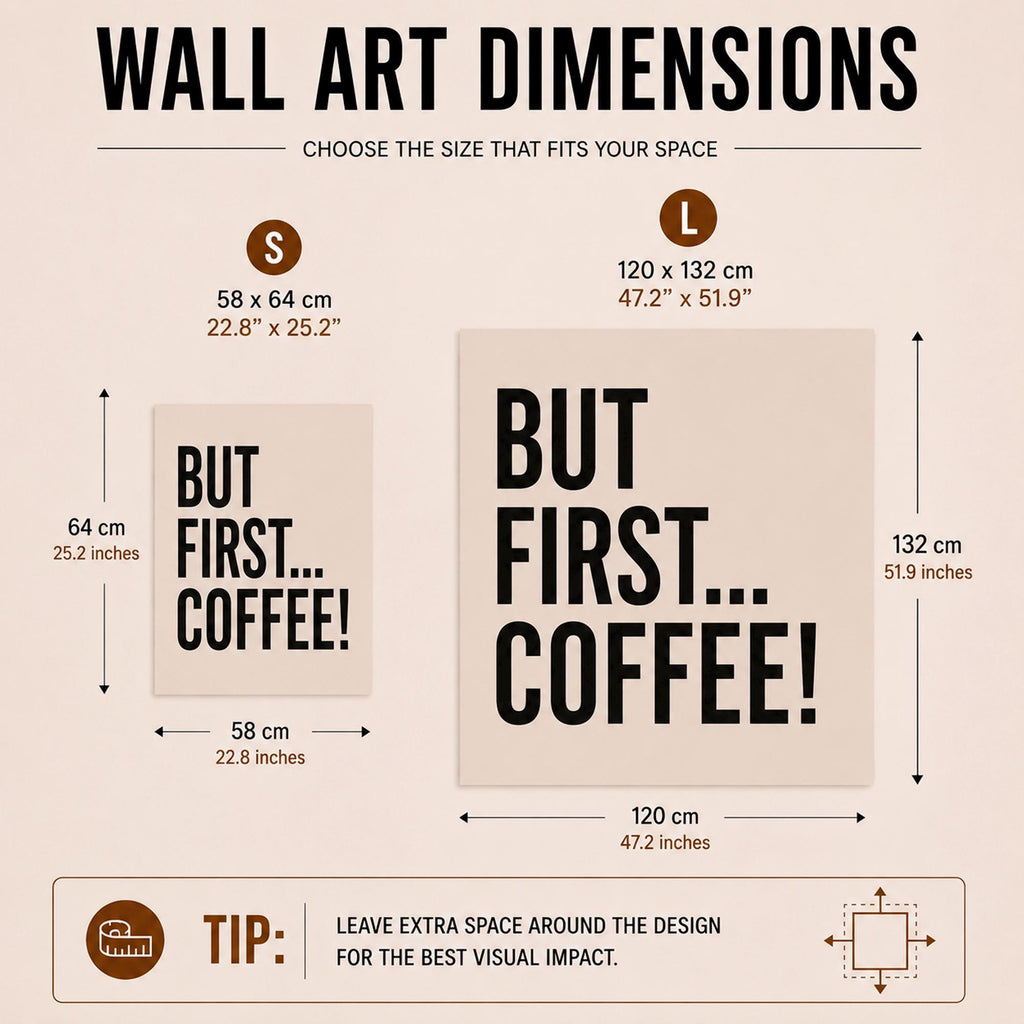 But First Coffee Wall Decal, Coffee Quote Vinyl Sticker for Home Office Decor, Kitchen Coffee Bar Wall Art, Coffee Lover Gift Sign