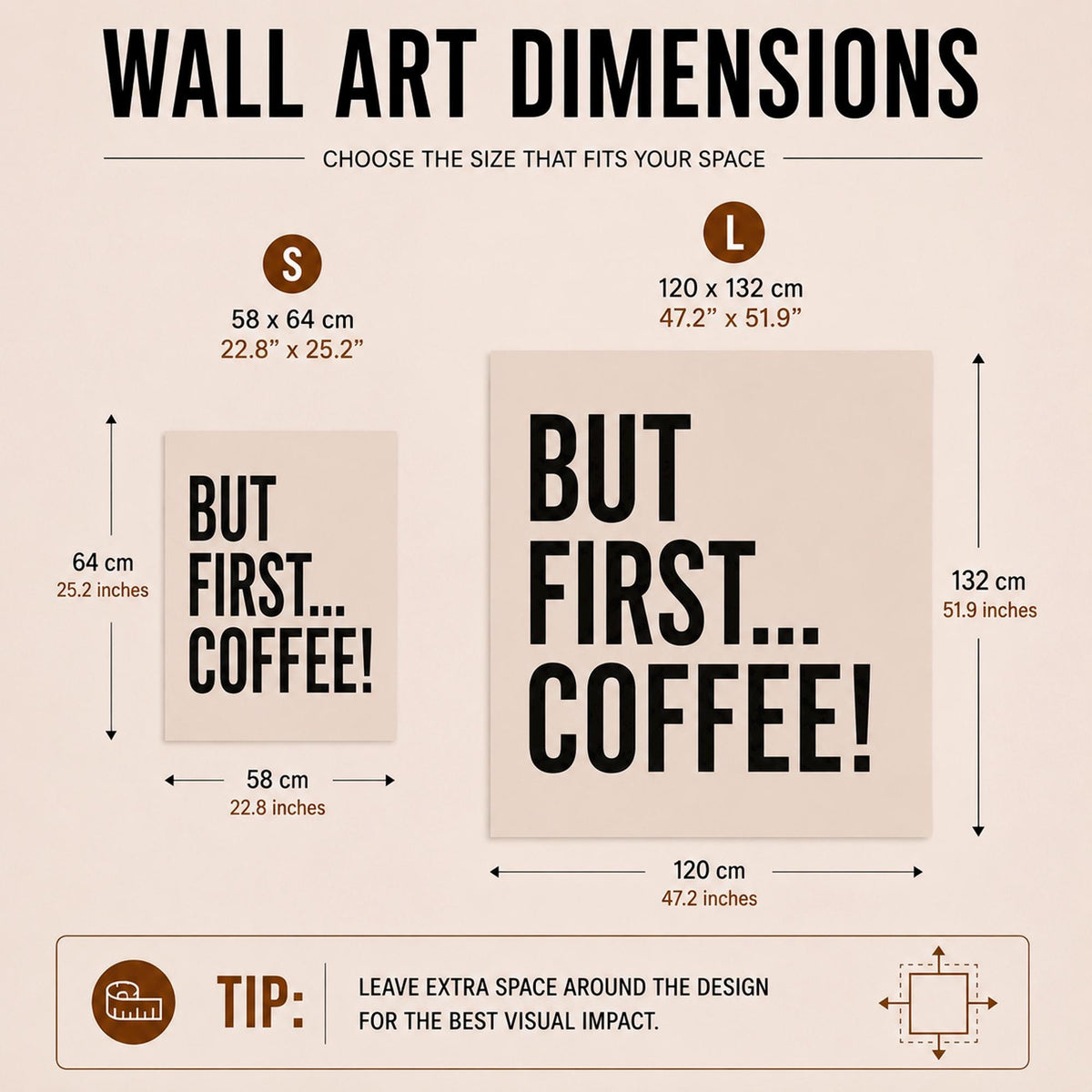 But First Coffee Wall Decal, Coffee Quote Vinyl Sticker for Home Office Decor, Kitchen Coffee Bar Wall Art, Coffee Lover Gift Sign