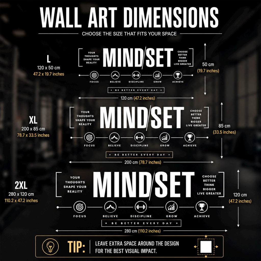 Mindset Gym Wall Decal: Motivational Vinyl Quote for Home Gym