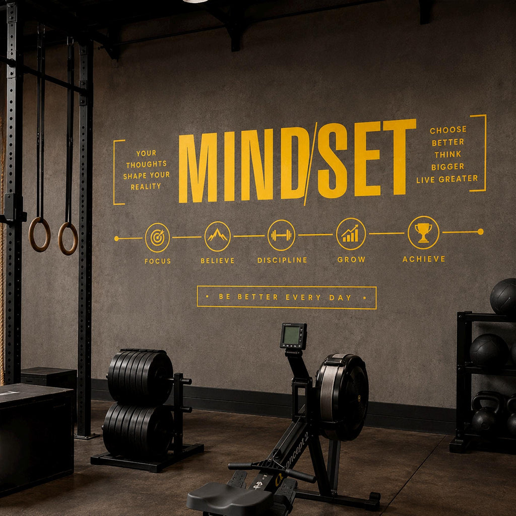 Mindset Gym Wall Decal: Motivational Vinyl Quote for Home Gym