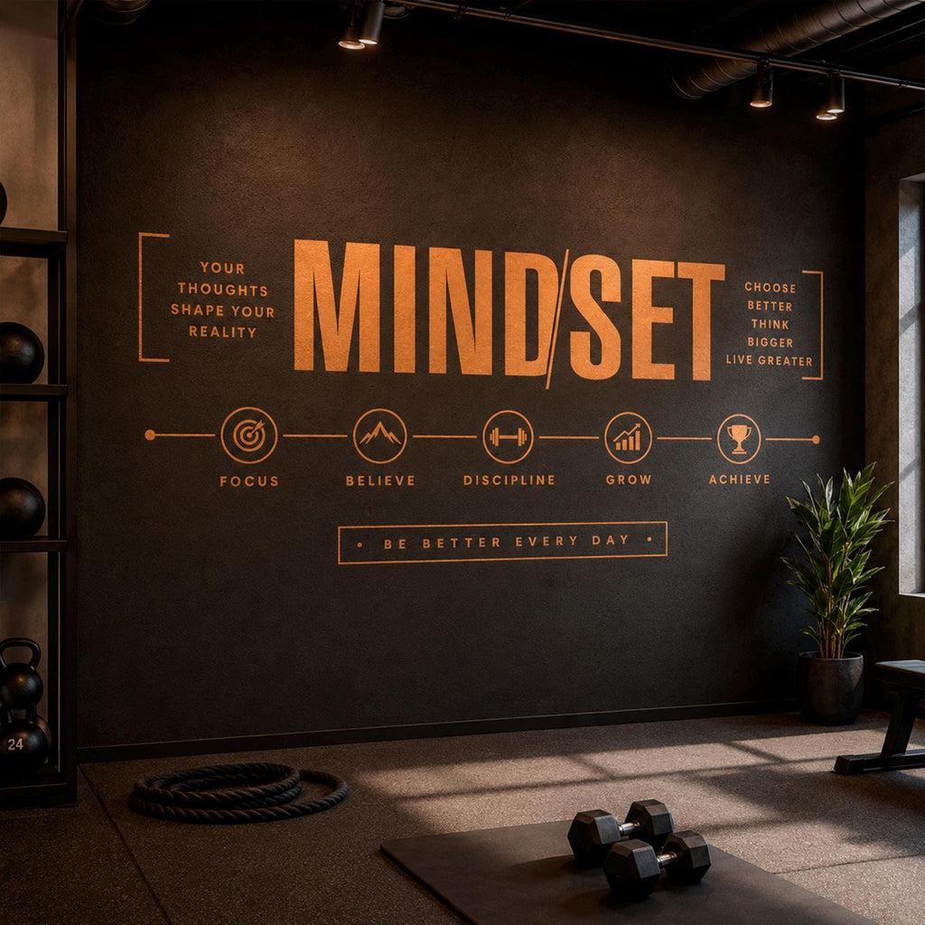 Mindset Gym Wall Decal: Motivational Vinyl Quote for Home Gym