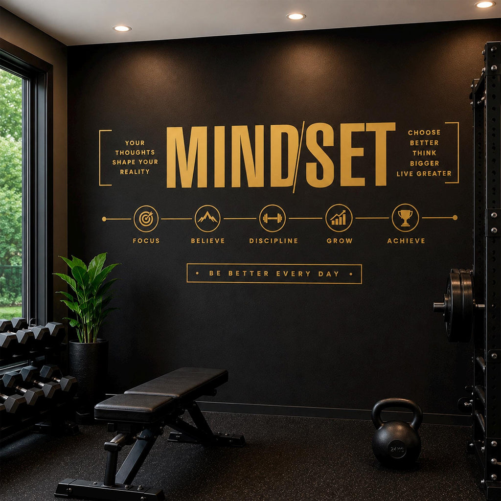 Mindset Gym Wall Decal: Motivational Vinyl Quote for Home Gym