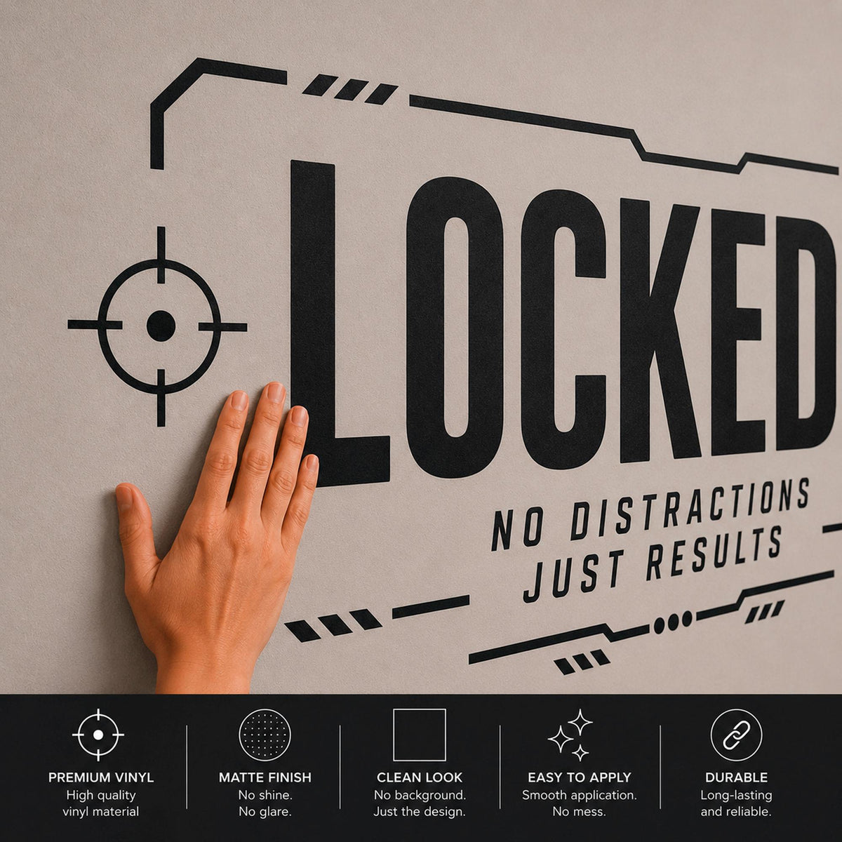 Locked In Gaming Wall Decal, Esports Gamer Room Decor, Streamer Battlestation Sticker