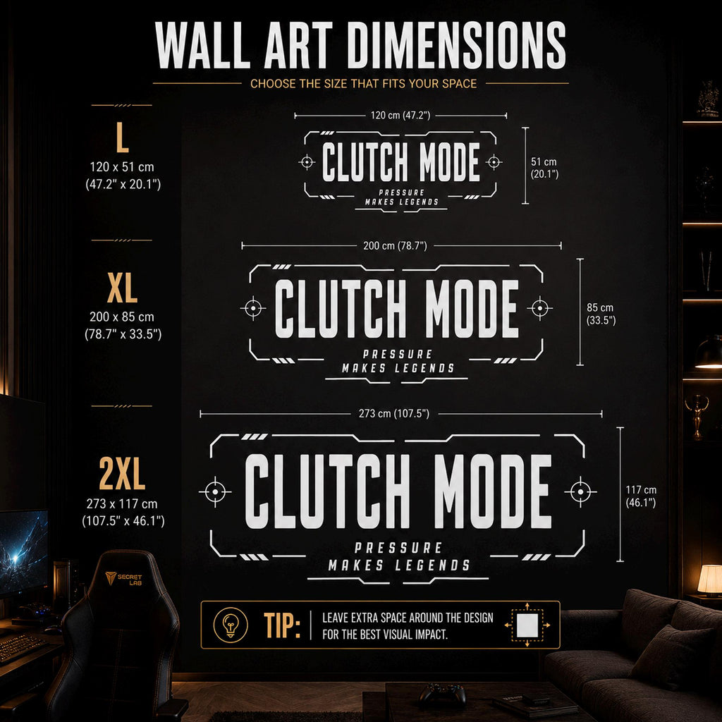 Clutch Mode Gaming Wall Decal, Esports Gamer Room Decor, Streamer Battlestation Sticker