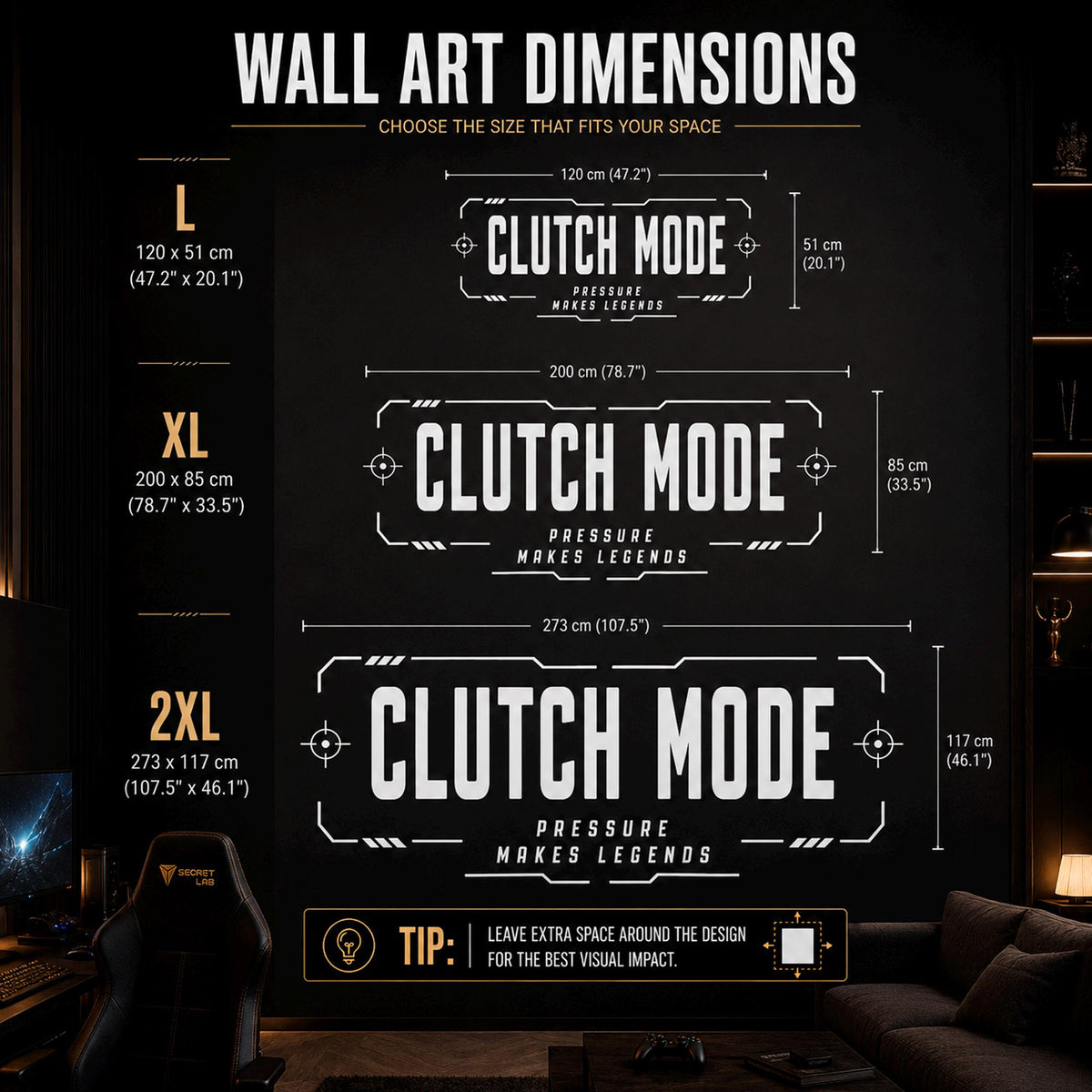 Clutch Mode Gaming Wall Decal, Esports Gamer Room Decor, Streamer Battlestation Sticker