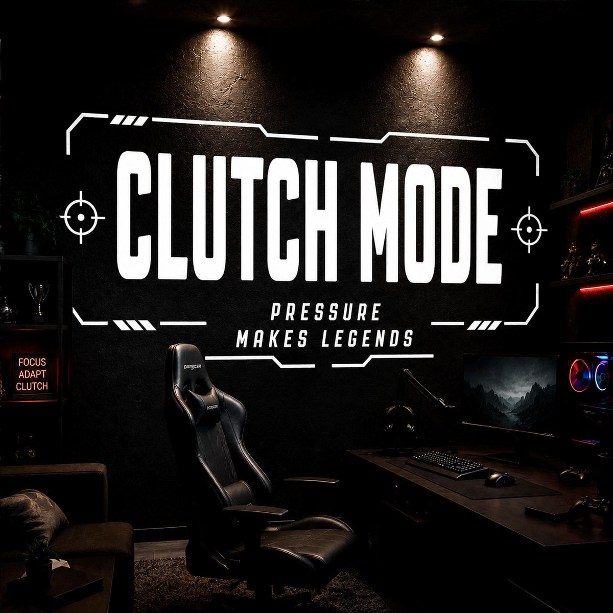 Clutch Mode Gaming Wall Decal, Esports Gamer Room Decor, Streamer Battlestation Sticker