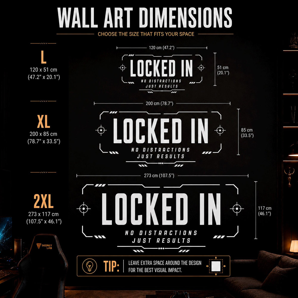 Locked In Gaming Wall Decal, Esports Gamer Room Decor, Streamer Battlestation Sticker