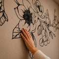 Magnolia Floral Wall Decal: Botanical Corner Art for Bedroom