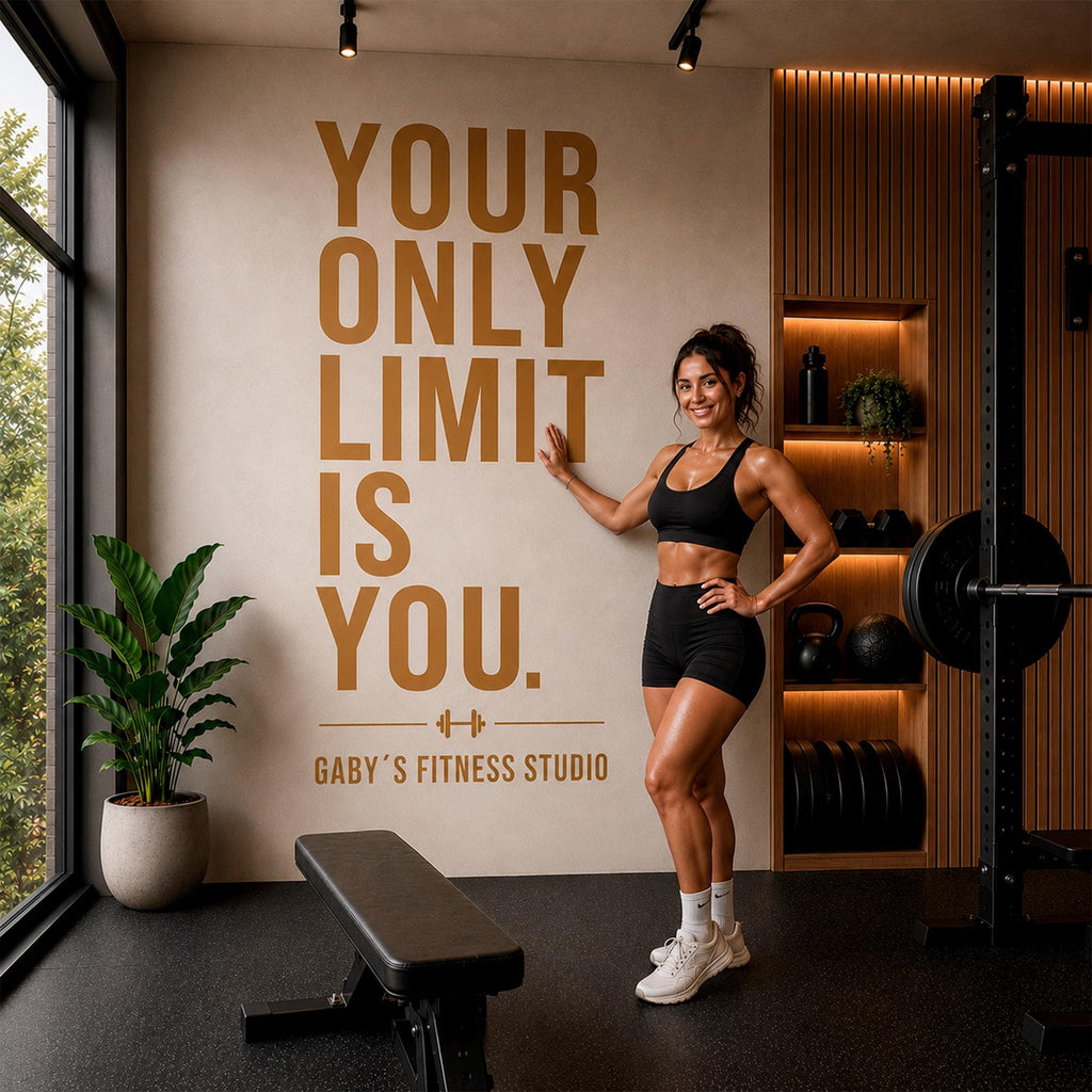 Personalized Home Gym Wall Decal - Your Only Limit Is You - Custom Name Motivational Vinyl Quote for Workout Room & Fitness Decor