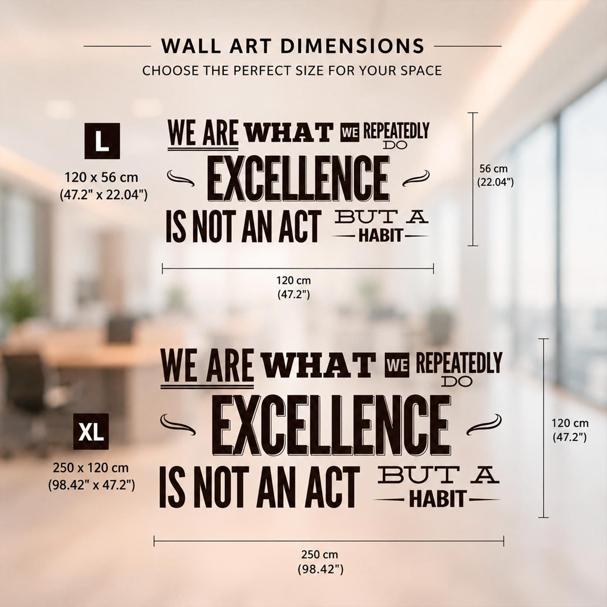 Aristotle Quote Wall Decal: Excellence Is A Habit Motivational Vinyl Art