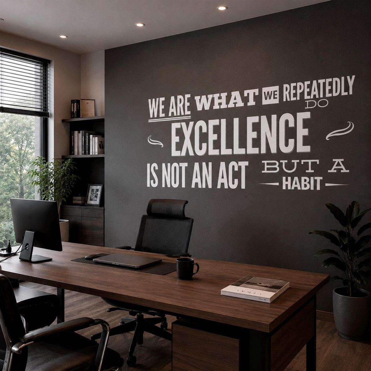 Aristotle Quote Wall Decal: Excellence Is A Habit Motivational Vinyl Art